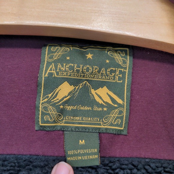 Anchorage Men's Fleece Shirt Jacket Shacket Multi Medium Plaid Pockets - Picture 8 of 11